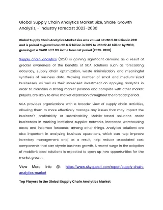global supply chain analytics market size share