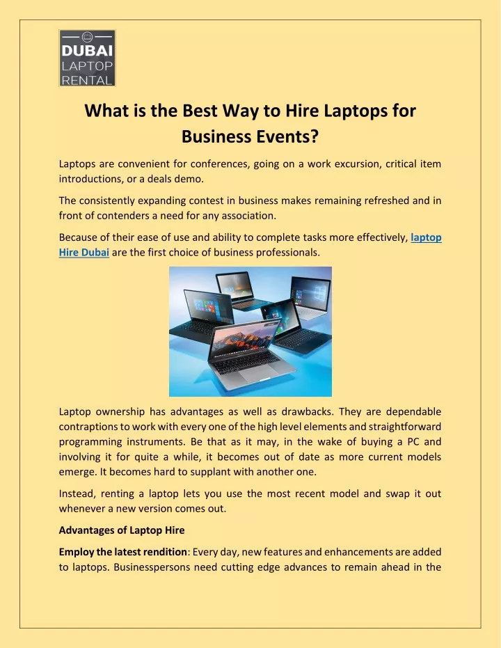 what is the best way to hire laptops for business