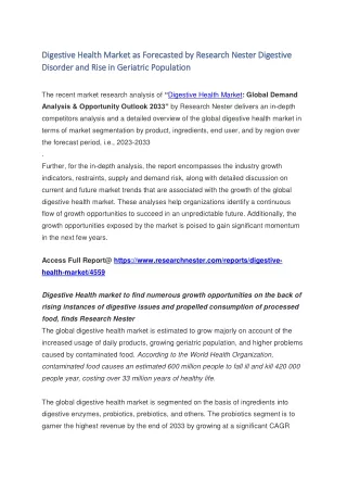 digestive health market as forecasted by research
