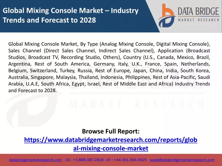 global mixing console market industry trends