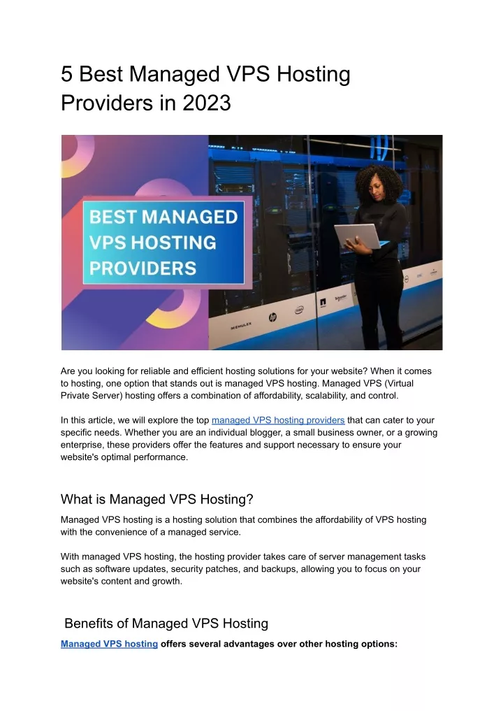 5 best managed vps hosting providers in 2023