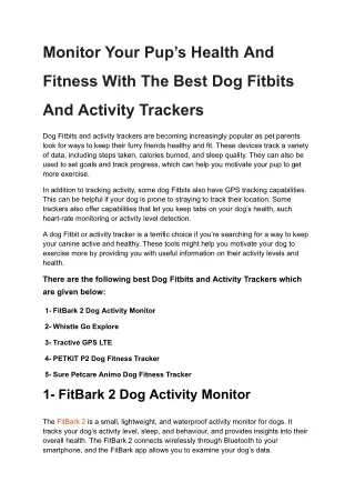 Monitor Your Pup’s Health And Fitness With The Best Dog Fitbits And Activity Trackers