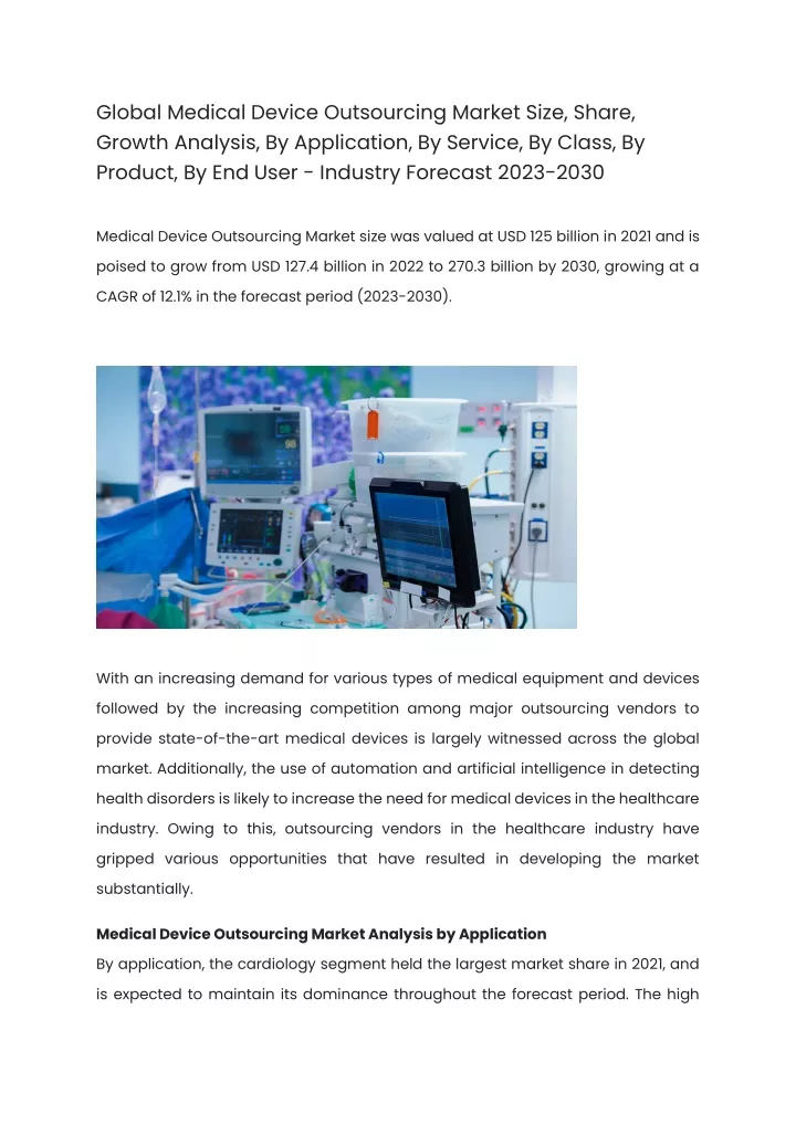 global medical device outsourcing market size