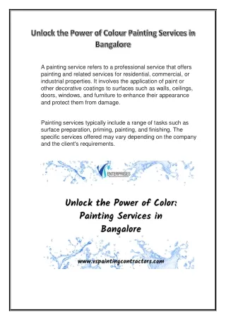 Unlock the Power of Color Painting Services in Bangalore