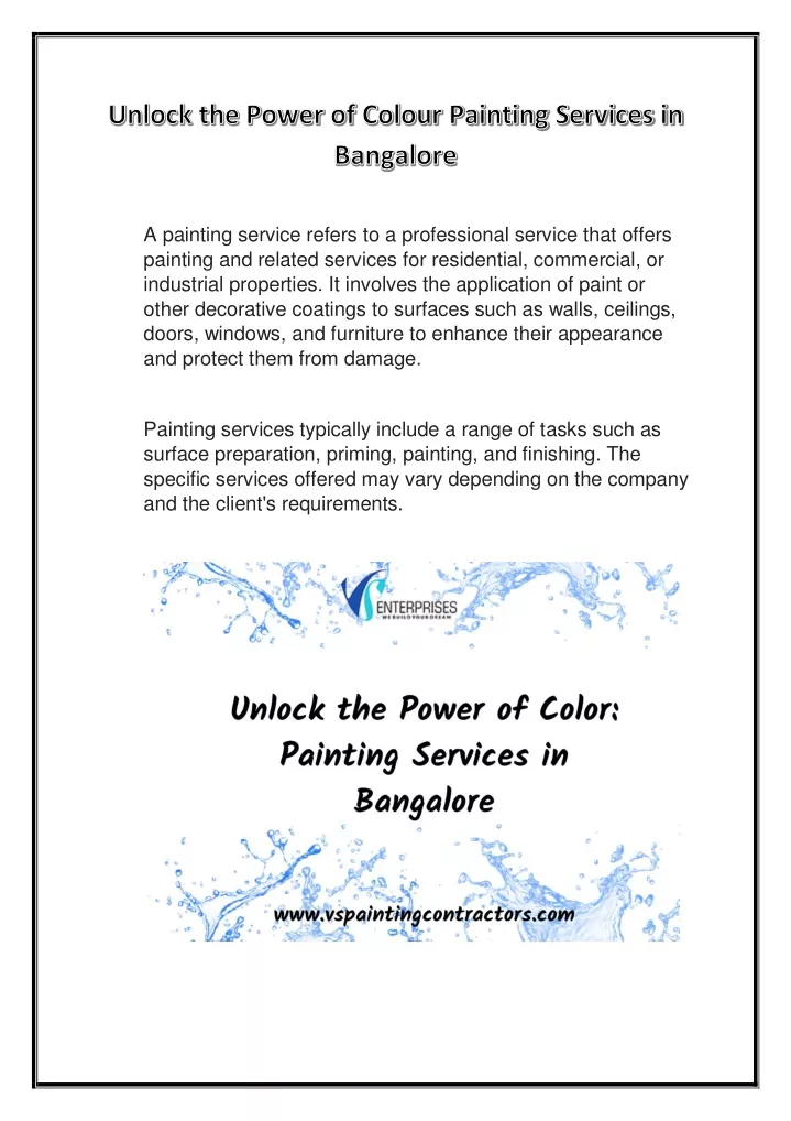 a painting service refers to a professional