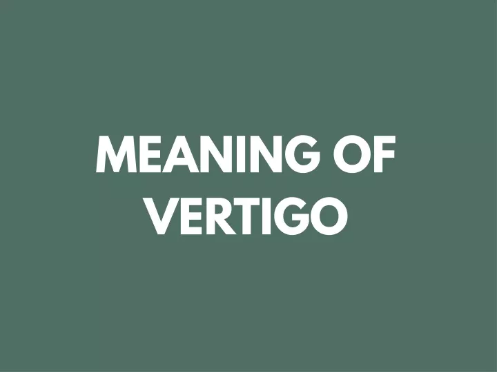 meaning of vertigo