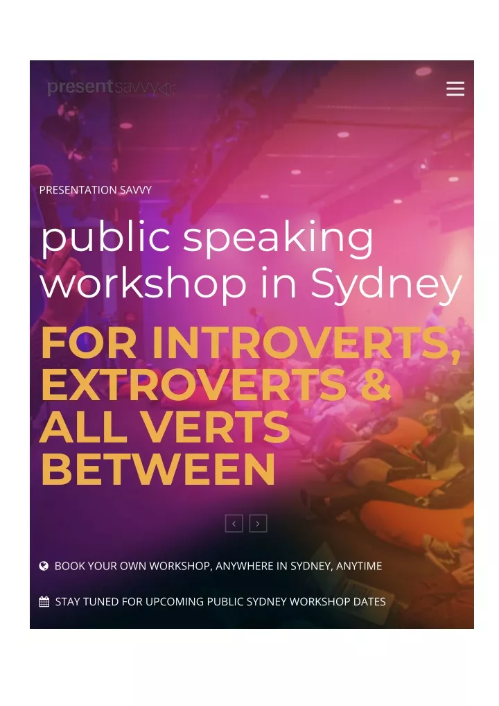 presentation savvy public speaking workshop