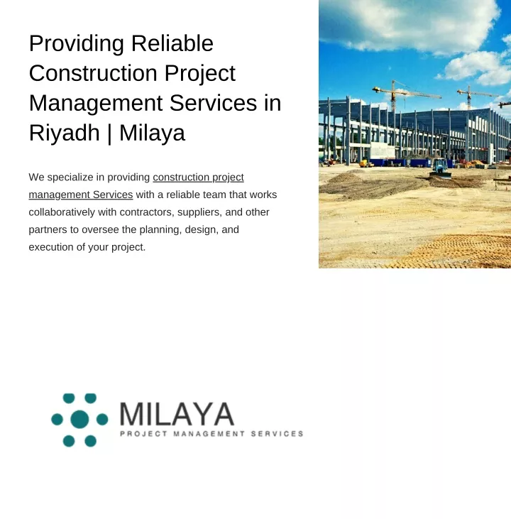 providing reliable construction project