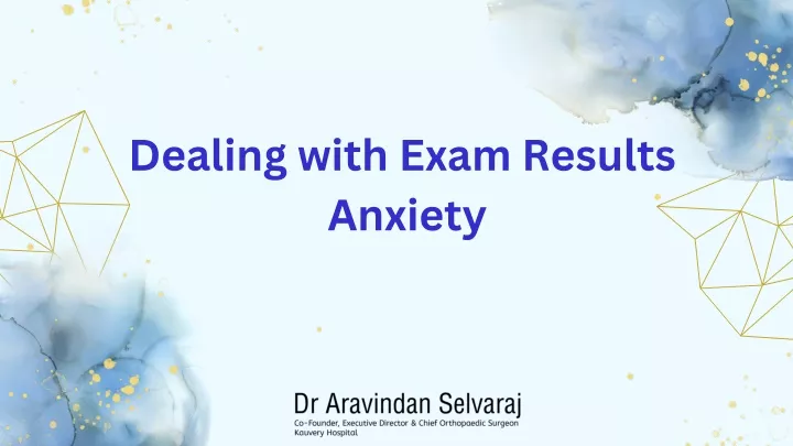 dealing with exam results anxiety