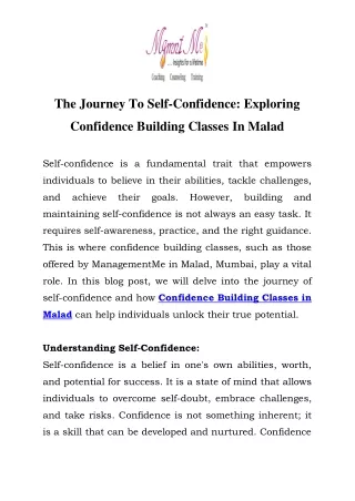 the journey to self confidence exploring