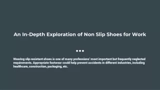 An In-Depth Exploration of Non Slip Shoes for Work