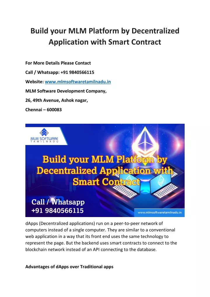 build your mlm platform by decentralized
