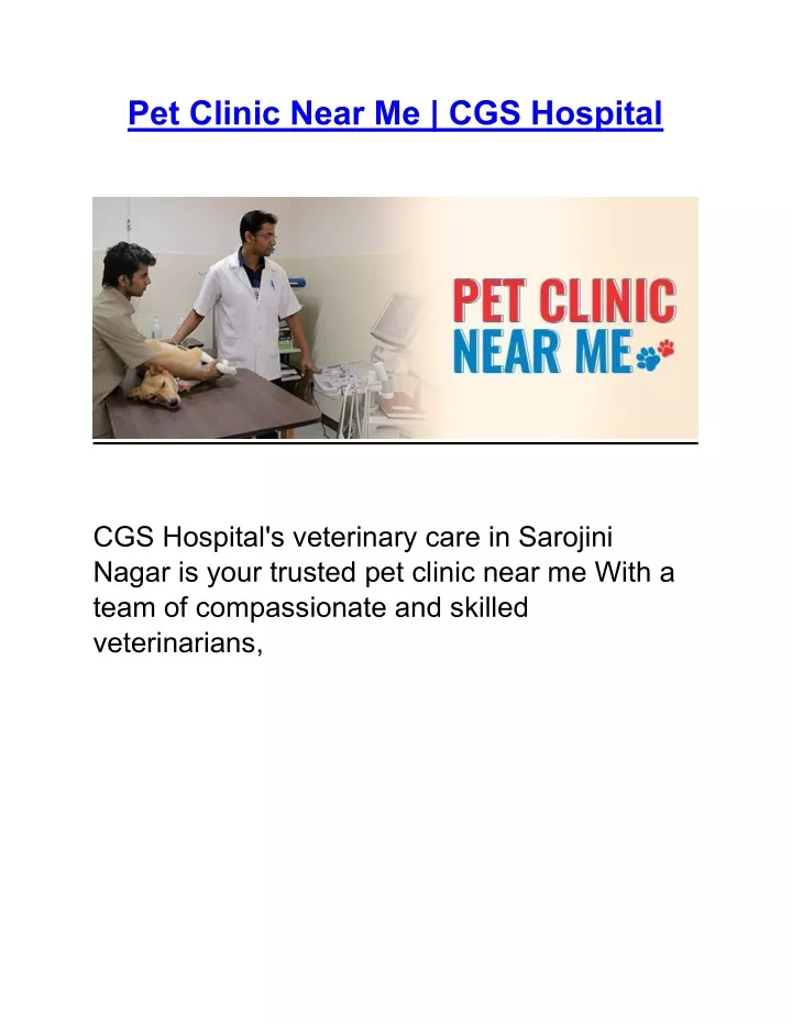 pet clinic near me cgs hospital