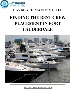 Finding the Best Crew Placement in Fort Lauderdale