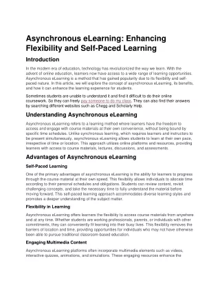 Asynchronous eLearning