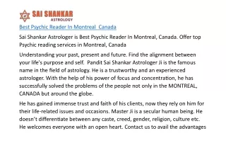 Best Psychic Reader In Montreal  Canada