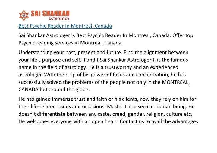 best psychic reader in montreal canada