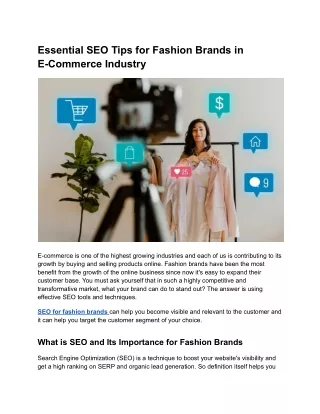 Essential SEO Tips for Fashion Brands in E-Commerce Industry