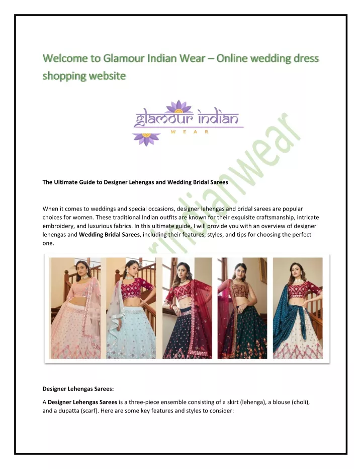 welcome to glamour indian wear online wedding