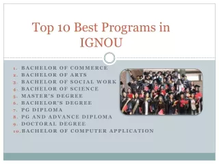 Top 10 programs in IGNOU