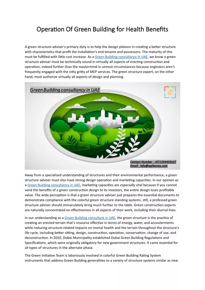 operation of operation of green building green