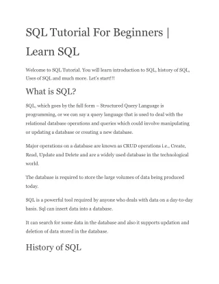sql tutorial for beginners