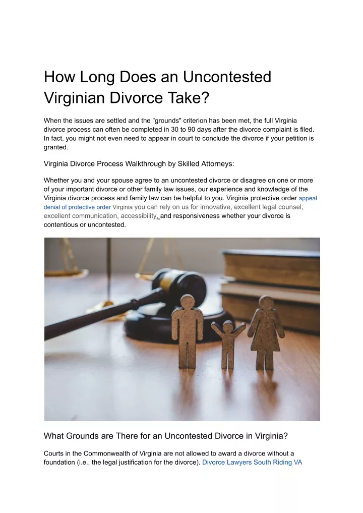 how long does an uncontested virginian divorce