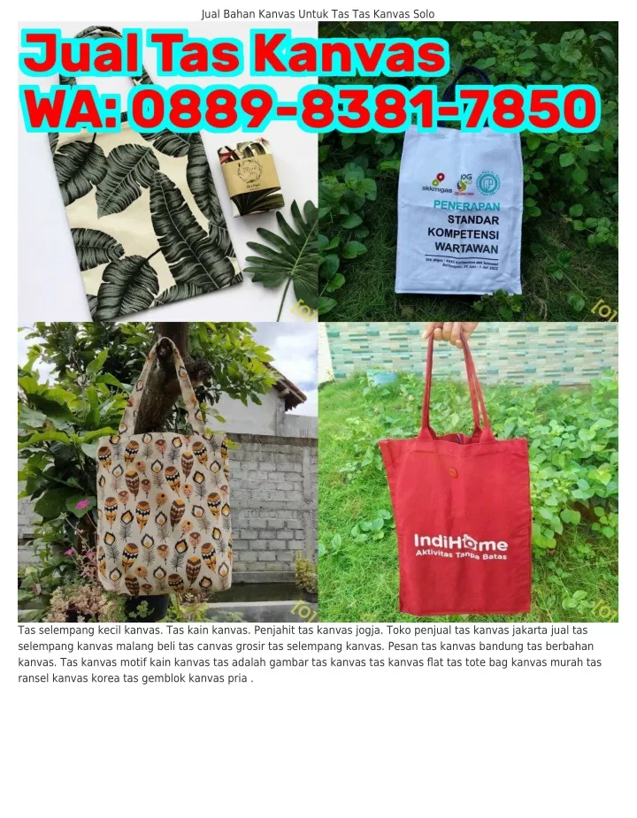 jual bahan kanvas untuk tas tas kanvas solo