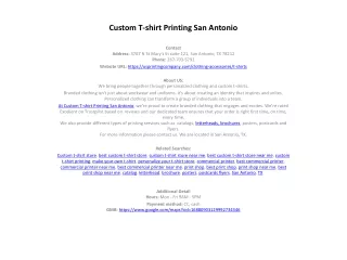 Custom T-shirt Printing San Antonio