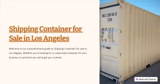 Shipping Container for Sale in Los Angeles