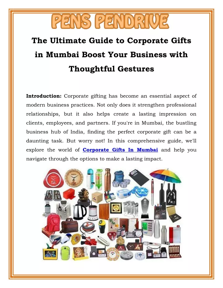 the ultimate guide to corporate gifts