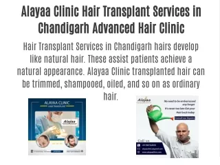 Alayaa Clinic Hair Transplant Services in Chandigarh Advanced Hair Clinic