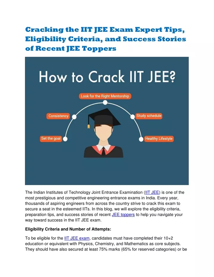 cracking the iit jee exam expert tips eligibility