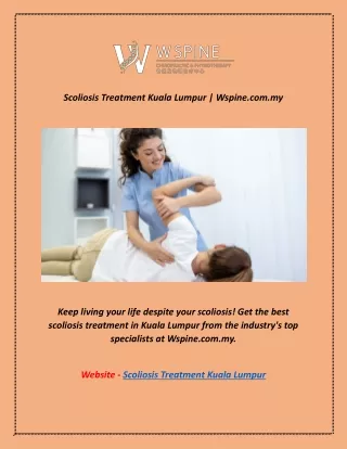 Scoliosis Treatment Kuala Lumpur | Wspine.com.my