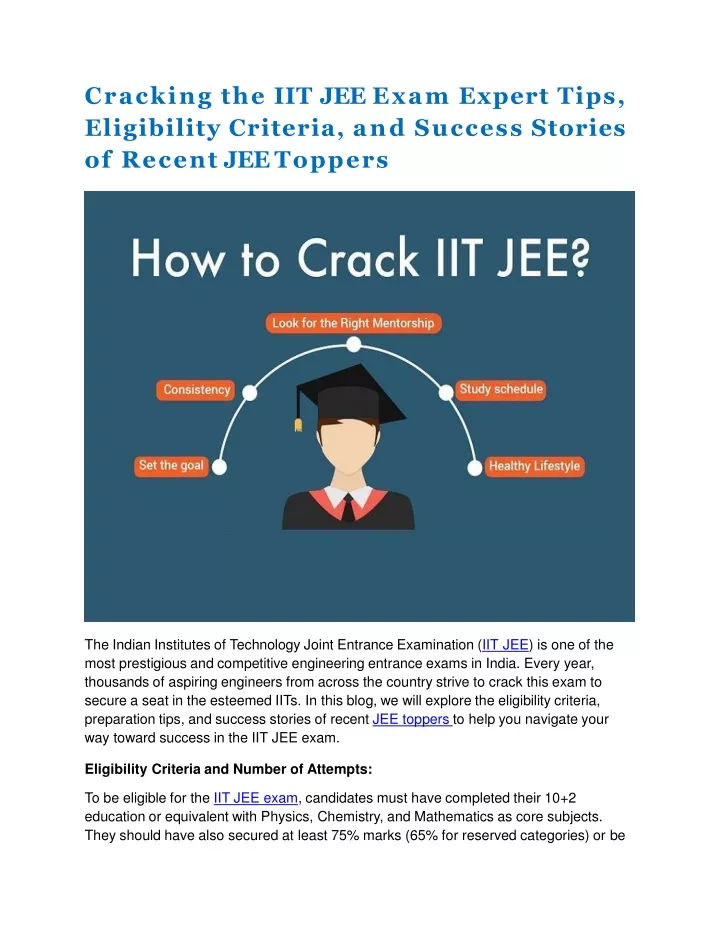cracking the iit jee exam expert tips eligibility