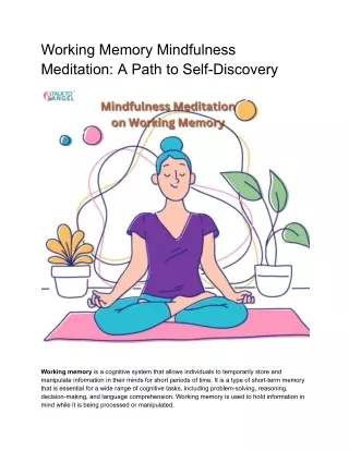 working memory mindfulness meditation a path