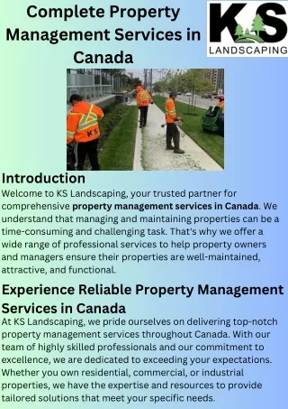 Complete Property Management Services in Canada