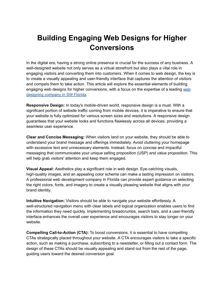 building engaging web designs for higher