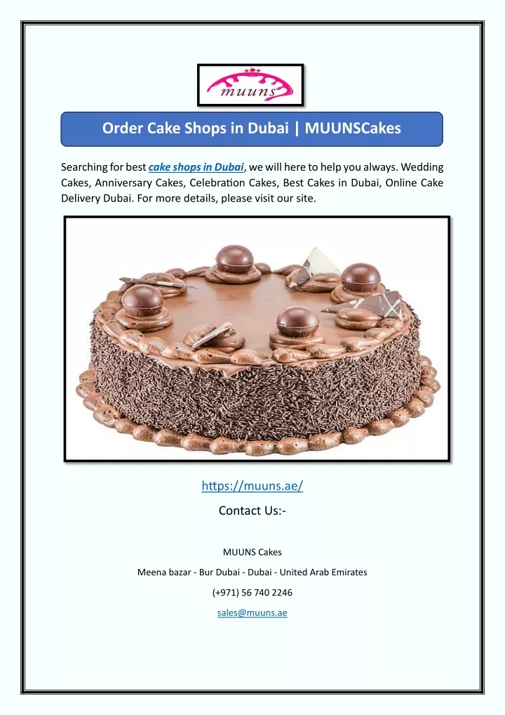 order cake shops in dubai muunscakes