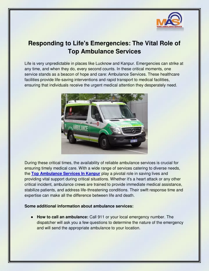 responding to life s emergencies the vital role