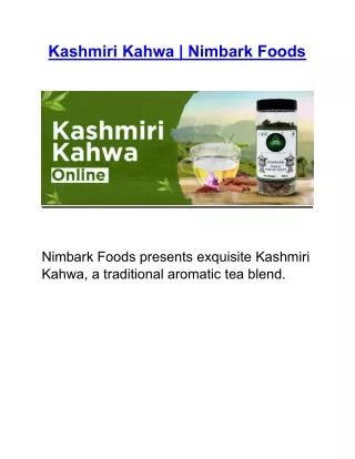 Kashmiri Kahwa  | Nimbark Foods