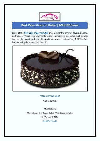best cake shops in dubai muunscakes