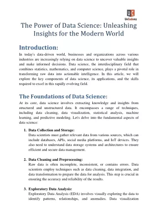 the power of data science unleashing insights