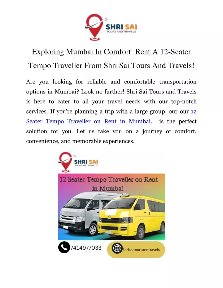 exploring mumbai in comfort rent a 12 seater