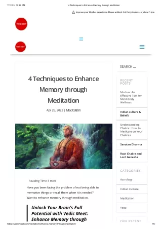 Enhance memory through meditation