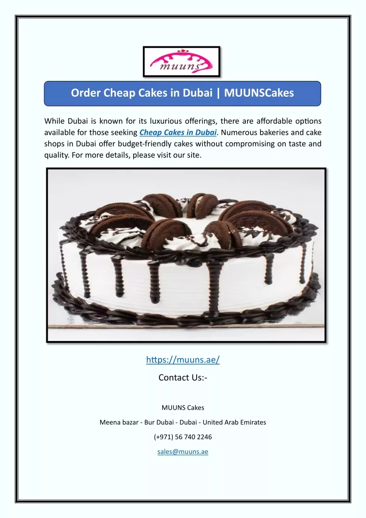 order cheap cakes in dubai muunscakes