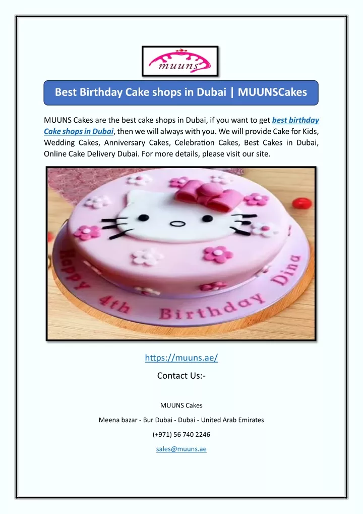 best birthday cake shops in dubai muunscakes