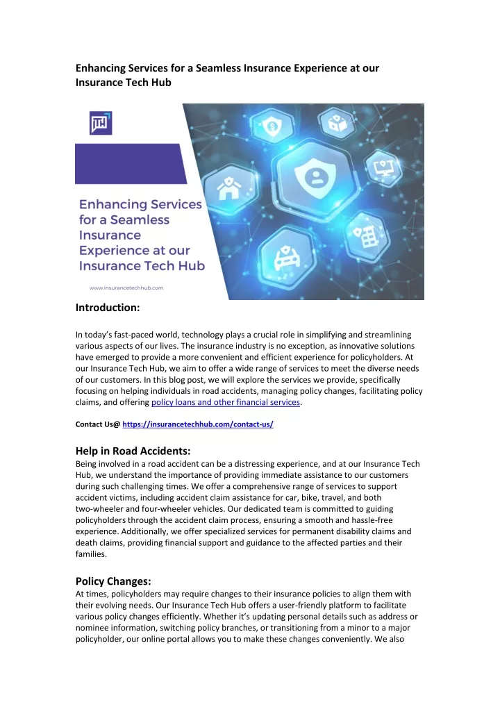 enhancing services for a seamless insurance