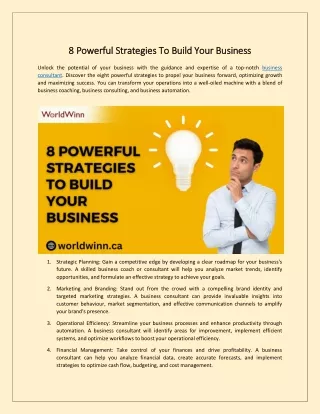 8 Powerful Strategies To Build Your Business