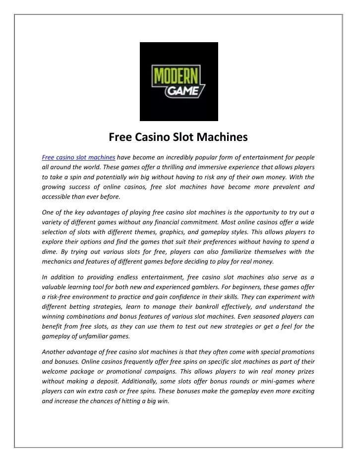 free casino slot machines